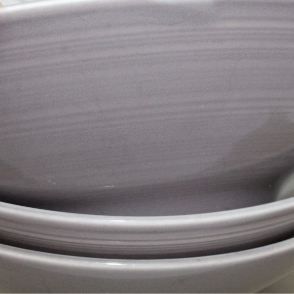 Denby Ripple Soup Bowls Set of 3 Grey / Gray Stoneware Large 7.75” - Picture 7 of 7